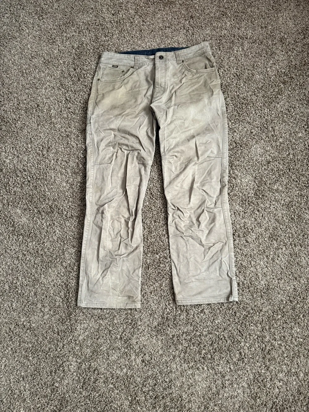 Kuhl Rydr Vintage Patina Dye Pants Tan Men’s 34x30 Outdoor Hiking Canvas Heavy